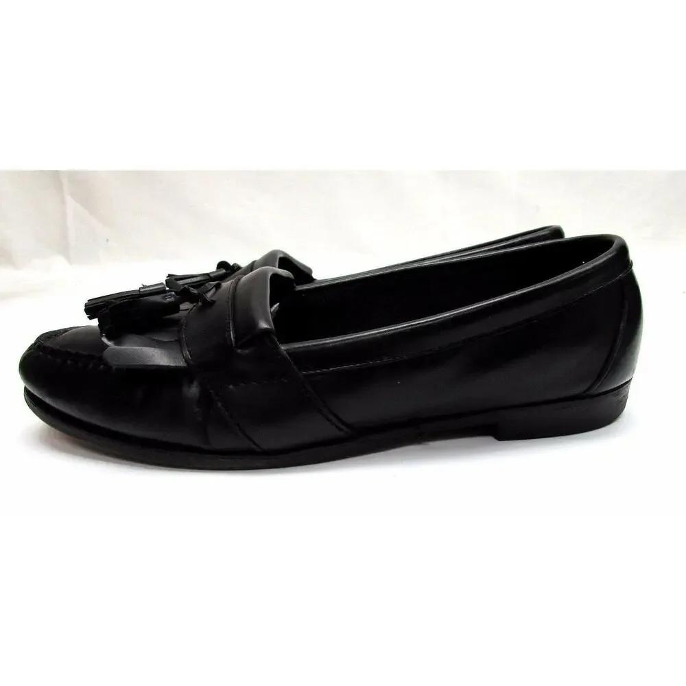 Cole Haan men's size 10 M loafers leather black dress shoes tassels